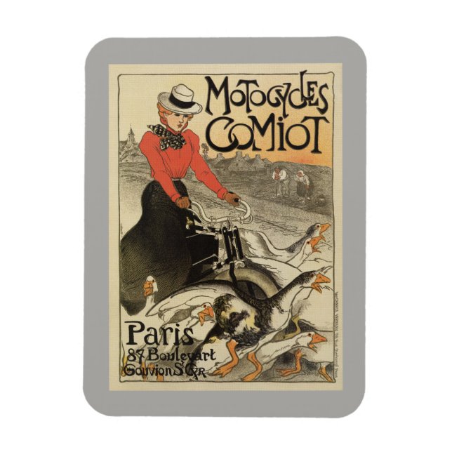 Ímã 1899 vintage, motocicleta francesa (Vertical)