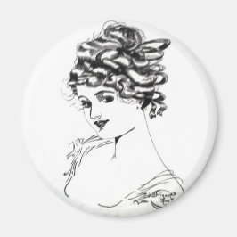 Imã 1917 Russell L. Swigert Art Nouveau Lady Magnet