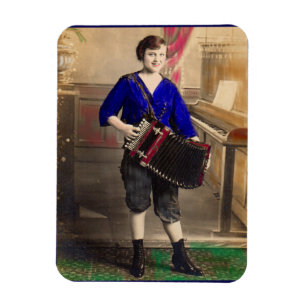 Ímã 1920 acordionista RPPC