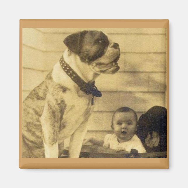Imã 1920 pitbull guarda bebê (Frente)