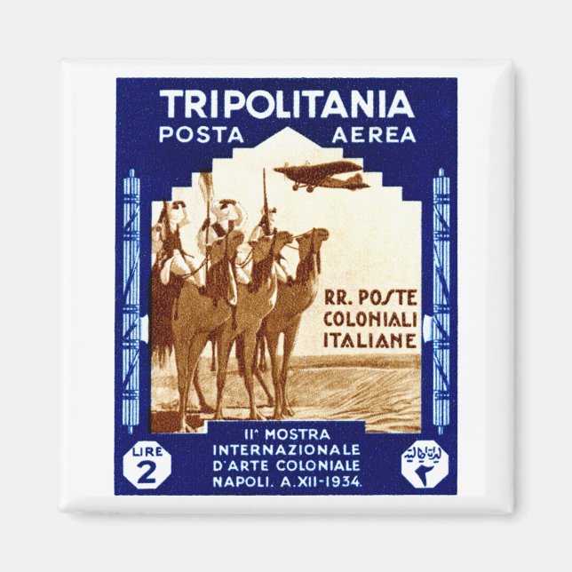 Imã 1934 Tripolitânia 2 Carimbo da lira (Frente)