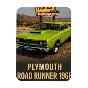 Ímã 1968 Plymouth Road Runner Muscle Americano Clássic