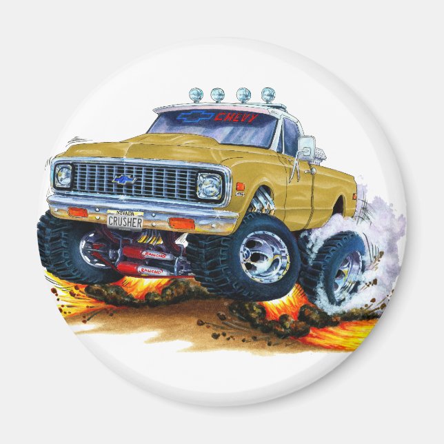 Imã 1970-72 Caminhão Dourado Chevy CK1500 (Frente)