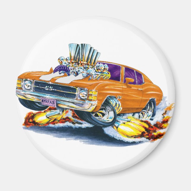 Imã 1971-72 Carro Laranja-Branco Chevelle (Frente)