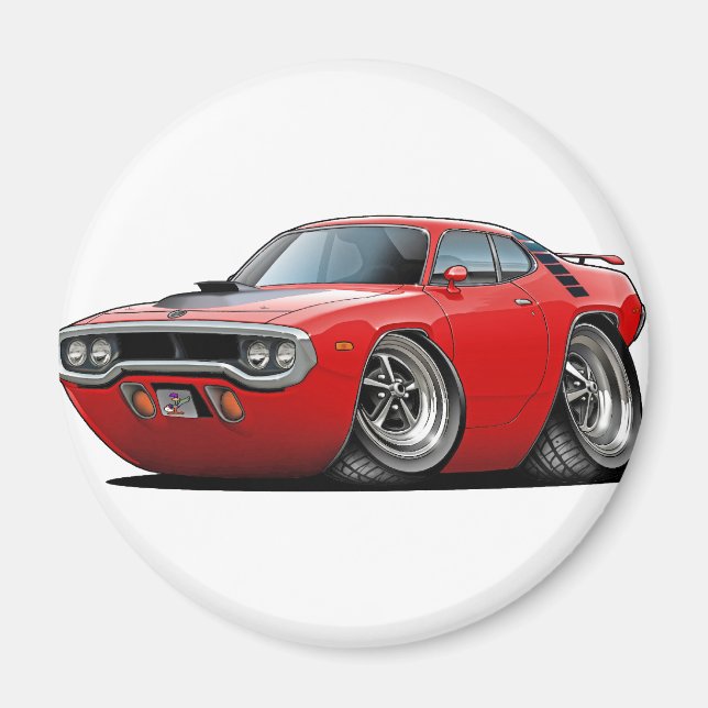 Imã 1971-72 Carro-Vermelho-Preto-Ângulo (Frente)