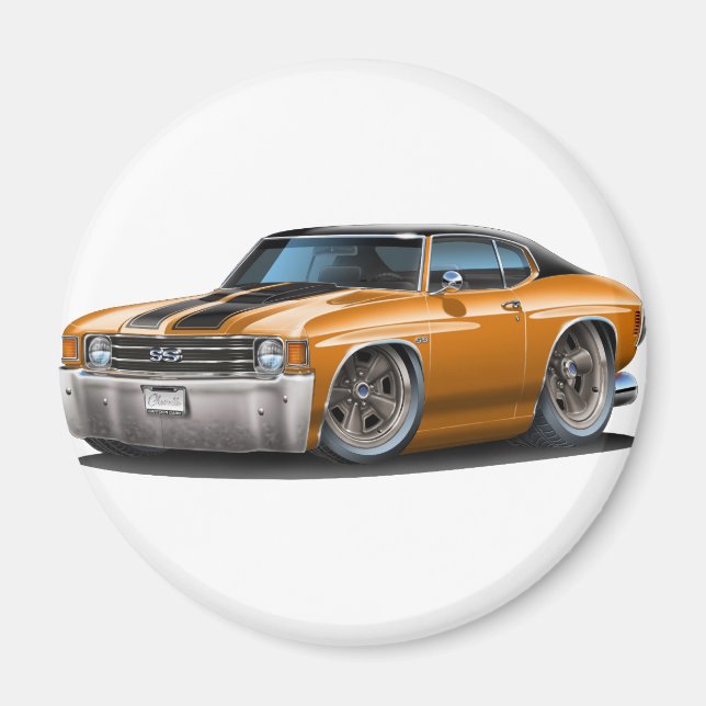 Imã 1971-72 Chevelle Orange-Black Top Car (Frente)
