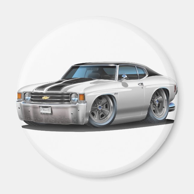 Imã 1971-72 Chevelle White-Black Car (Frente)