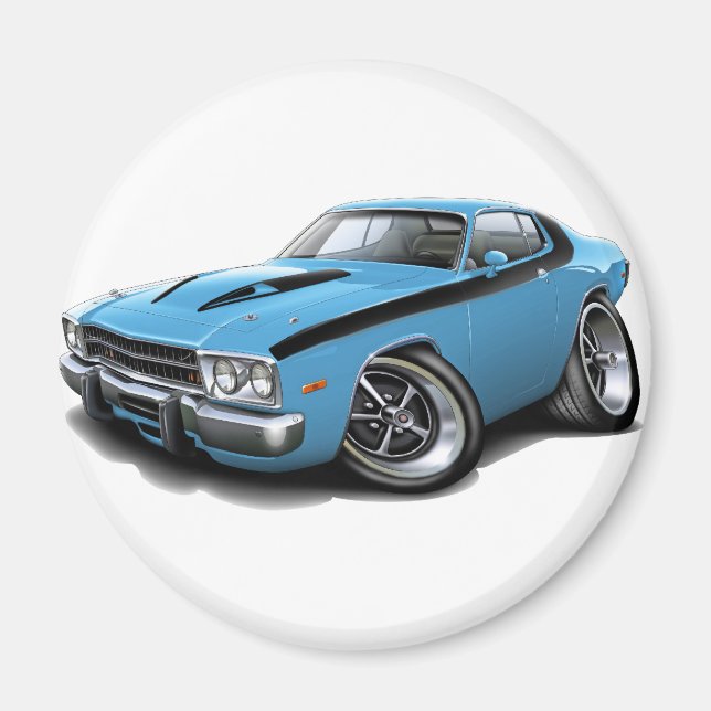Imã 1973-74 Roadrunner Lt Blue-Black Car (Frente)