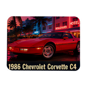 Ímã 1986 Chevrolet Corvette C4 Miami 1980s Retro Ameri