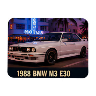 Ímã 1988 BMW M3 E30 Miami Retro anos 80 Esportivo Alem
