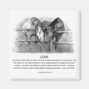 Imã 1 Corinthians 13: Amor, cavalos no lápis