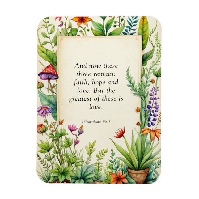 Ímã 1 Corintianos 13:13 Bíblia Cristã Verso (Vertical)