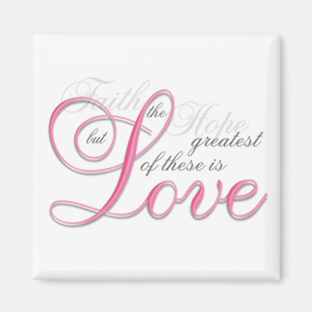 Imã 1 Corintianos 13, rosa (Frente)