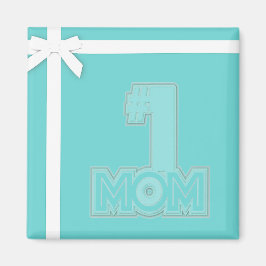 Imã #1 MÃE - Ímã de Dia das Mães Azul Estiloso