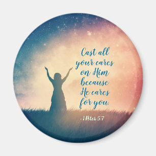 Imã 1 Peter 5:7 Cuide de suas preocupações com Ele, 