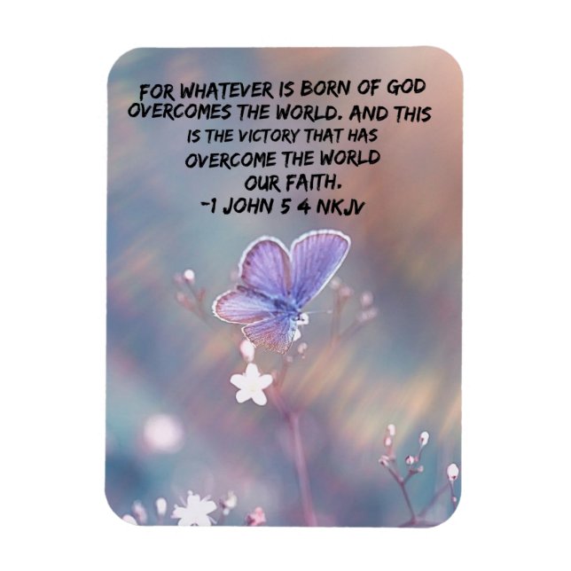 Ímã 1 Verso de Bíblia de John 5:4 NKJV (Vertical)