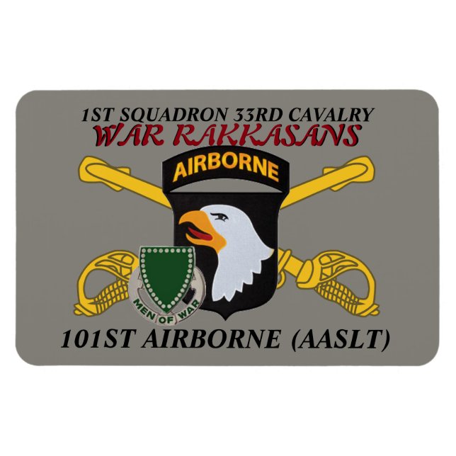 ÍMÃ 1RUA SQN 33D CAV 101RUA AIRBORNE MAGNET (Horizontal)