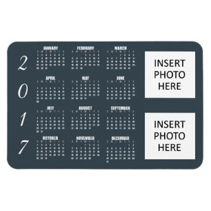 Ímã 2017 Calendar Magnet Azul Aço - 2 Fotos