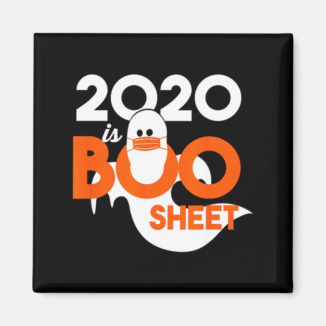 Imã 2020 é fantasma da folha de boo halloween  (Frente)