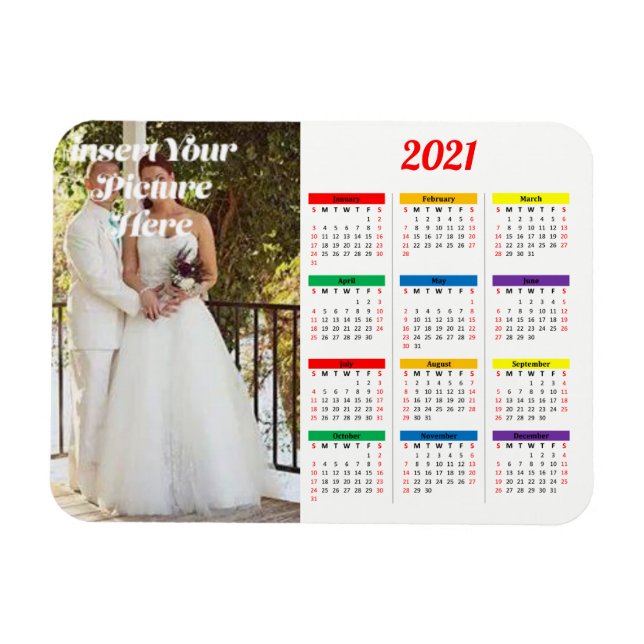 Ímã 2021 Foto Personalizada - Hora do Calendário do Ar (Horizontal)