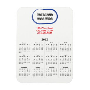 Ímã 2022 Seu calendário de marcas de logotipo
