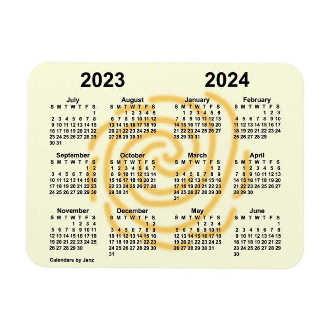 Ímã 2023-2024 Calendário escolar de Sunny Days de Janz (Horizontal)