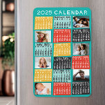 Ímã 2023 Ano Calendário Mensal Colagem de Fotos Modern<br><div class="desc">Este calendário mensal personalizado de 2023 anos tem um visual geométrico moderno do século médio com blocos de cores assimétricos e tipografia de estilo papel recortado. Use as modelos fáceis para adicionar seis de suas fotos favoritas (trabalho horizontal melhor, mas todas as formas se ajustarão automaticamente para ajustado dos quadros)....</div>