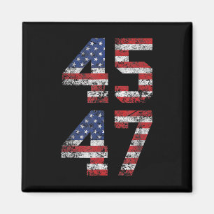 Imã 2024 45 47 Vintage American Flag Retro 4547 Us 202