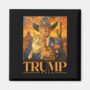 Imã 2024 E Cat Western Cowboy Patriótico 4 De Julho