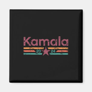 Imã 2024 Retro Color Grunge Stripes Kamala Harris 2024
