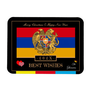 Ímã 2025 Armenian Flag & Feliz ano novo, Armênia