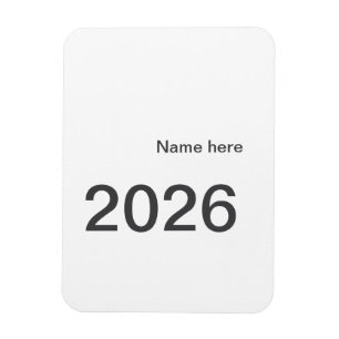 Ímã 2026 2027 2028 nome título aqui ano letra negrito