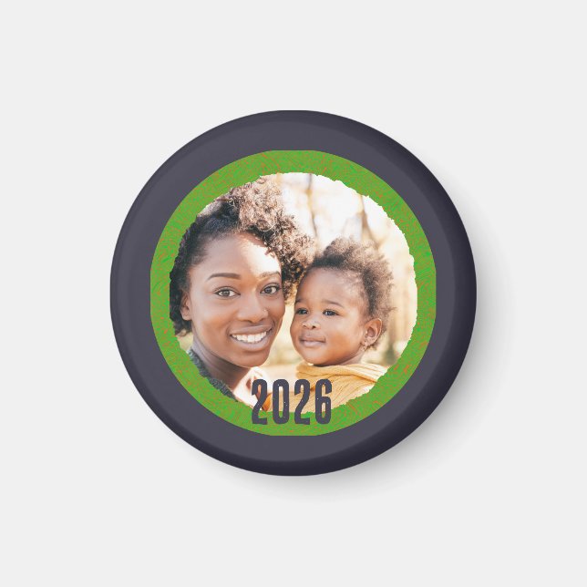 Imã 2026 Add Photo New Year Magnet (Frente)