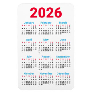 Ímã 2026 Calendar Magnet | Theme: Chicago flag colors