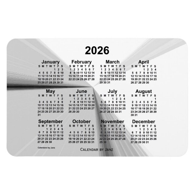 Ímã 2026: Calendário de desaparecimento de fumaça por  (Horizontal)