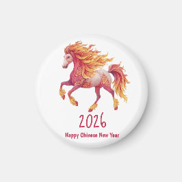 Imã 2026 Cavalo Fogueiro – Feliz Ano Novo Chinês
