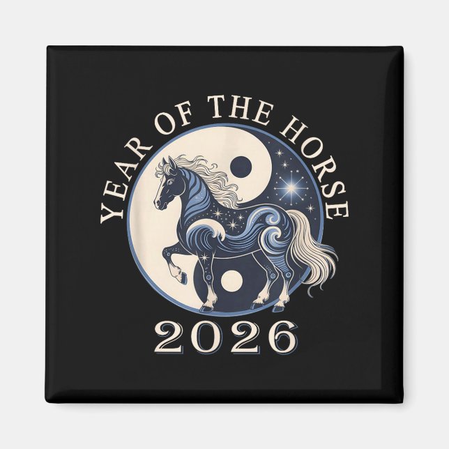 Imã 2026 Year Of The Horse Chinese New Year,horse Grap (Frente)