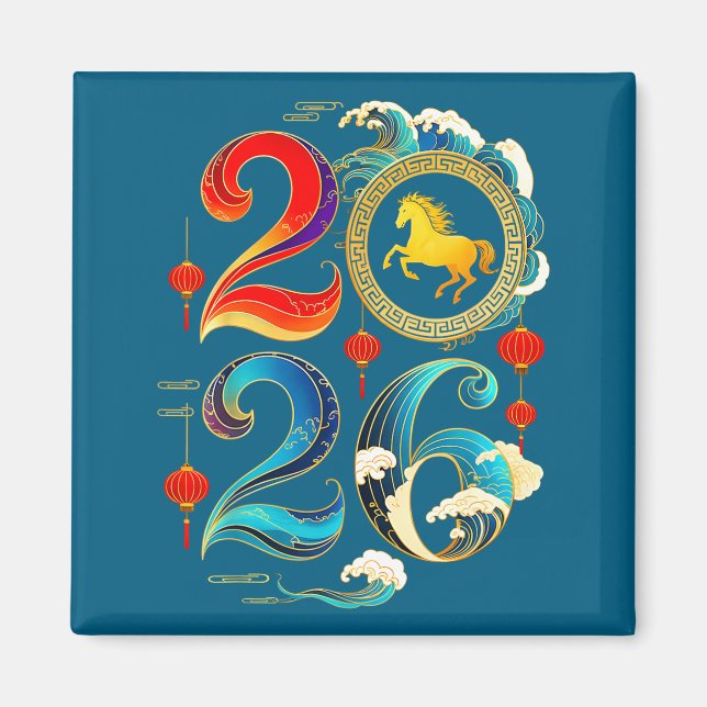 Imã 2026 Year Of The Horse Lunar Chinese New Year 2026 (Frente)