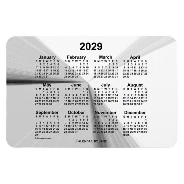 Ímã 2029: Calendário de desaparecimento de fumaça por  (Horizontal)