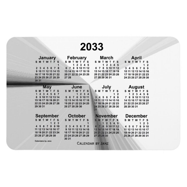 Ímã 2033: Calendário de desaparecimento de fumaça por  (Horizontal)