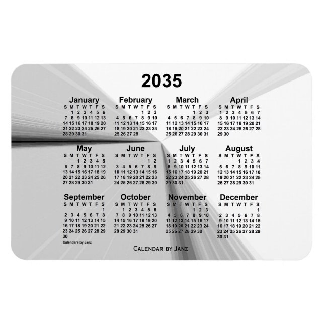 Ímã 2035: Calendário de desaparecimento de fumaça por  (Horizontal)