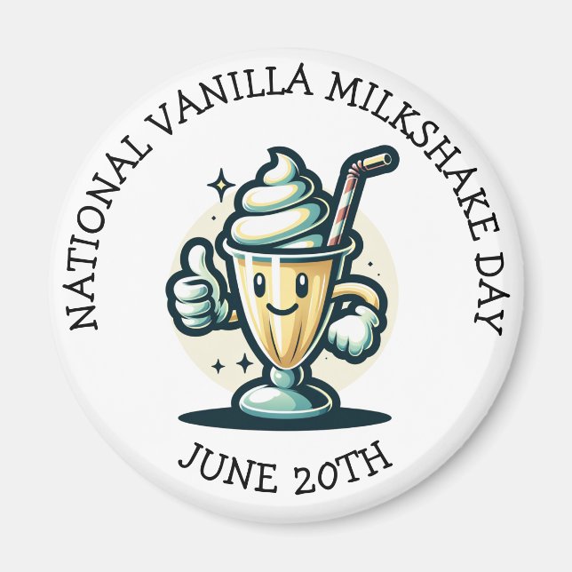 Imã 20 de junho do Dia Nacional de Vanilla Milkshake (Frente)