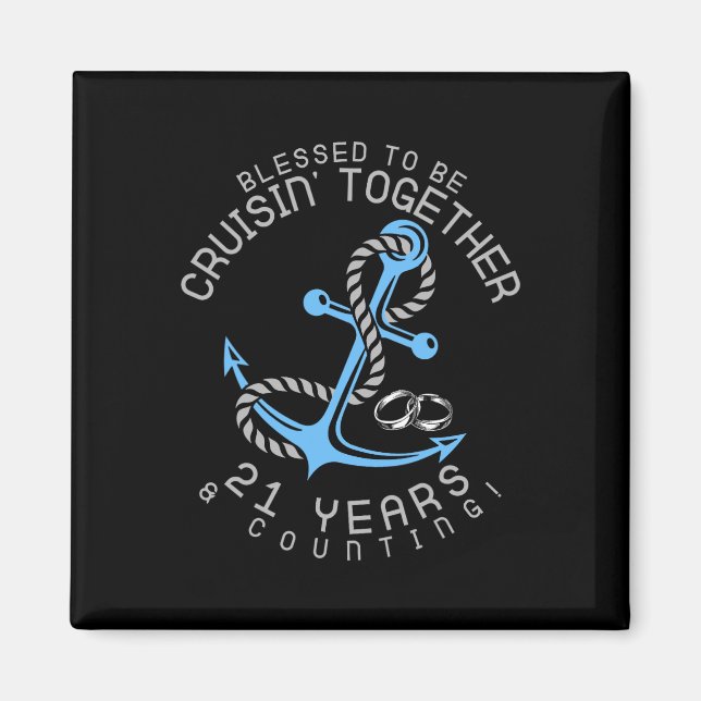 Imã 21 anos de Casais de aniversário de casamento em v (Frente)