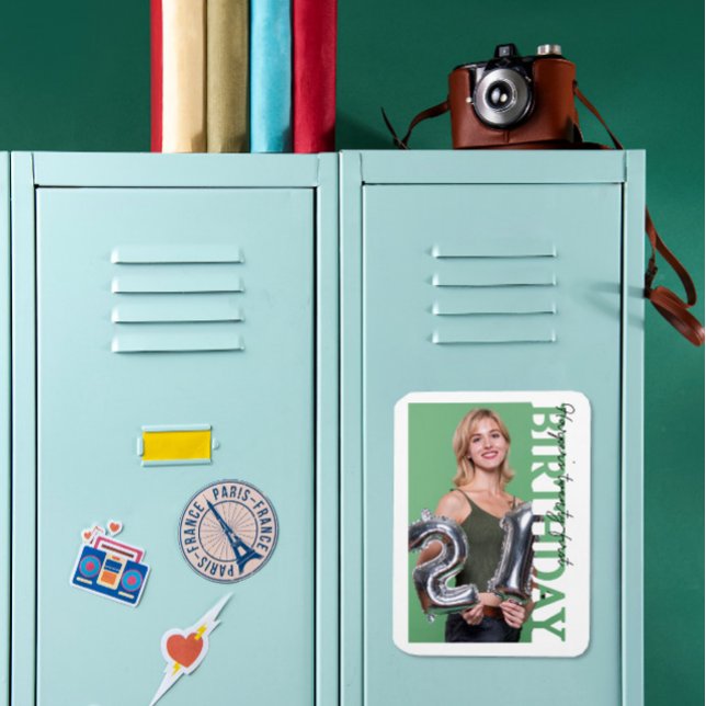 Ímã 21st Birthday Photo college Party  (Criador carregado)