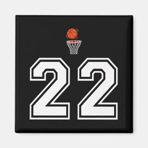 Imã 22 Números de Estilo de Basquete Vintage White Pre
