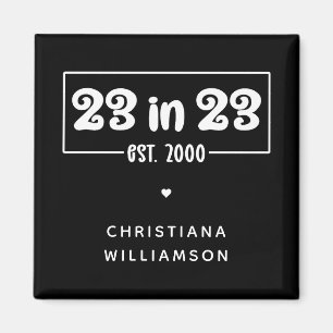 Imã 23º presente de aniversário personalizado 23 em 23