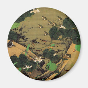 Imã 23. 池辺群虫図, seres vivos do 若冲 com lag