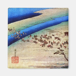Imã 24. 嶋田宿, 広重 Shimada-juku, Hiroshige, Uki