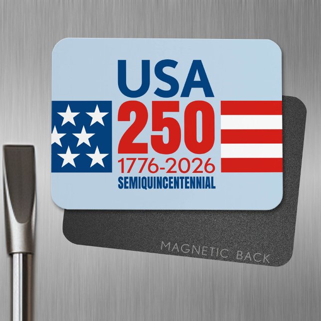 Ímã 250º aniversário da América - Stars Stripes EUA 25 (USA 250 Magnet - Celebrate America)