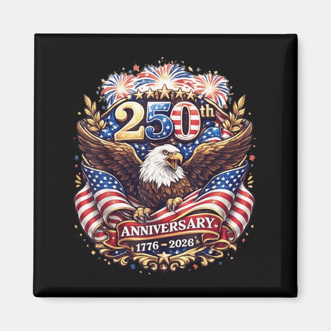 Imã 250 Anos 1776-2026 250º Aniversário Bandeira Ameri (Frente)
